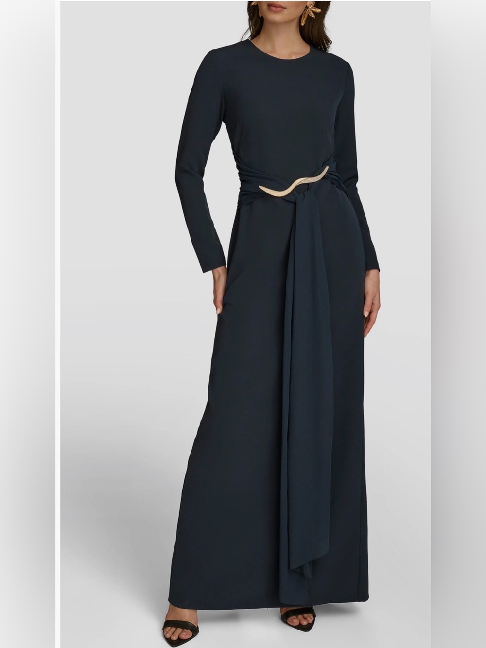 Donna Karan Long Sleeve Maxi in Nightfall